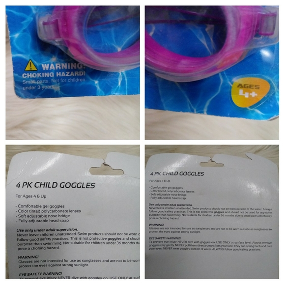 📌4/$20 Kids Swim Goggles NEW Multi-Colors 4pk - Picture 2 of 13